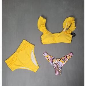 Mooncore Women's 3 Piece Swimsuit Set High-Waist Large